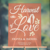 Oogst van liefde | Boho Fall Wedding Welkom Acryl Bord (Neutraal)