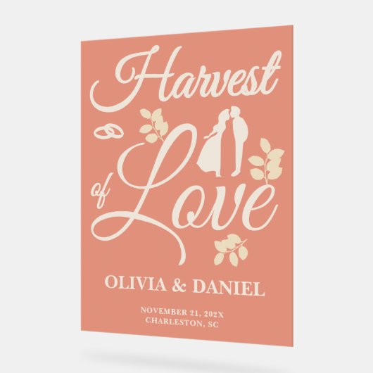 Oogst van liefde | Boho Fall Wedding Welkom Acryl Bord (Hoek)