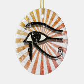 Oogst van paardenpest, Egyptisch symbool Retro Sun Keramisch Ornament (Rechts)