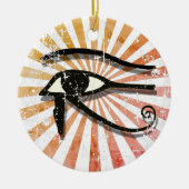 Oogst van paardenpest, Egyptisch symbool Retro Sun Keramisch Ornament (Voorkant)