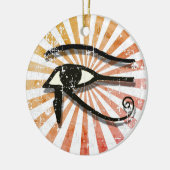 Oogst van paardenpest, Egyptisch symbool Retro Sun Keramisch Ornament (Links)