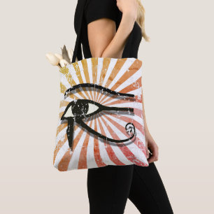 Oogst van paardenpest, Egyptisch symbool Retro Sun Tote Bag