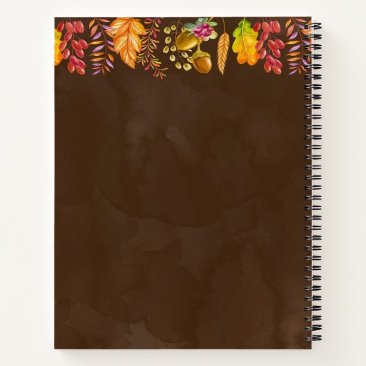 Oogst van pompoenen en najaar van lederen notitieboek (Achterkant)