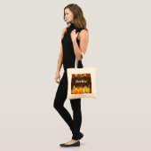 Oogst van pompoenen en najaar van lederen tote bag (Voorkant (model))
