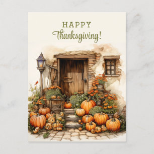 Oogst van pompoenen Happy Thanksgiving Briefkaart