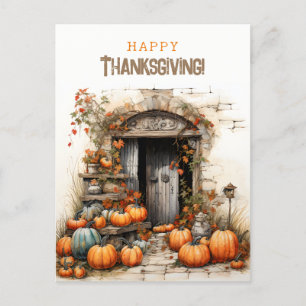 Oogst van pompoenen Happy Thanksgiving Briefkaart