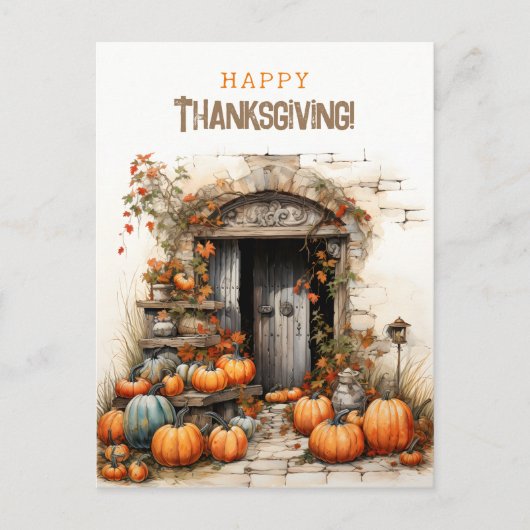 Oogst van pompoenen Happy Thanksgiving Briefkaart (Voorkant)