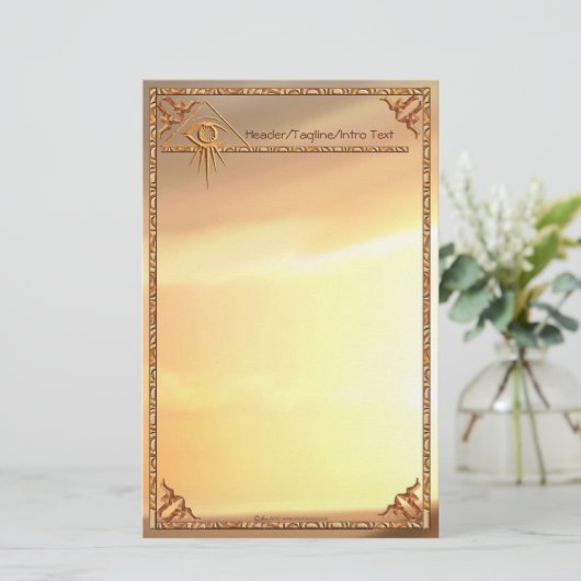 Oogst van Providence Sunburst Briefpapier (Staand voorkant)