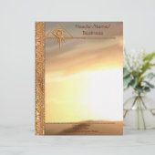 Oogst van Providence Sunburst Letterhead Briefhoofd Ontwerp (Staand voorkant)