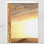 Oogst van Providence Sunburst Letterhead Briefhoofd Ontwerp (Voorkant / Achterkant)