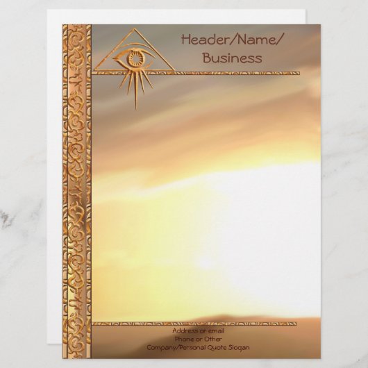 Oogst van Providence Sunburst Letterhead Briefhoofd Ontwerp (Voorkant / Achterkant)