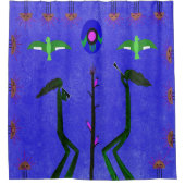 Oogst van Song Blue Shower Douchegordijn (Voorkant)