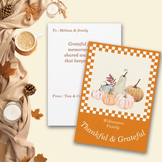 Oogst van Thanksgiving Pompoen Personaliseer Feestdagenkaart