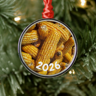 Oogst van veldmaïs metalen ornament