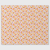 Oogst Vegetable Pattern Oranje en Red Cadeaupapier (Vlak)