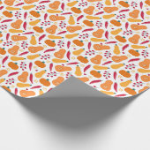 Oogst Vegetable Pattern Oranje en Red Cadeaupapier (Hoek)