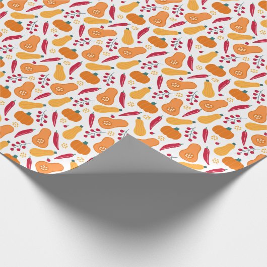 Oogst Vegetable Pattern Oranje en Red Cadeaupapier (Hoek)
