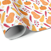 Oogst Vegetable Pattern Oranje en Red Cadeaupapier (Rol Hoek)