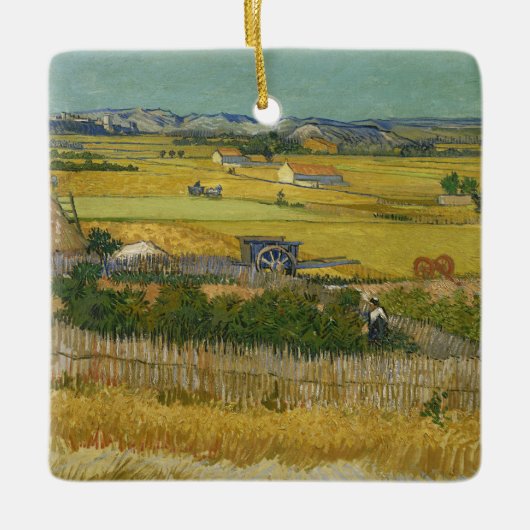 oogst Vincent van Gogh Schilderkunst canvas artwo Keramisch Ornament (Voorkant)
