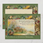 Oogst Vintage Auld Lang Syne Thanksgiving Feestdagenkaart (Voorkant / Achterkant)