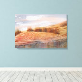 Oogst Waterverf Landscape Canvas Afdruk (Insitu (Houten vloer))