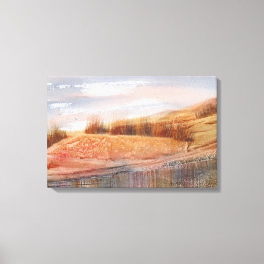 Oogst Waterverf Landscape Canvas Afdruk (Voorkant)
