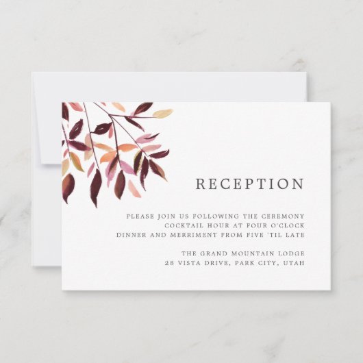 Oogst | Waterverf Loof Ontvangstkaart Kaart (Voorkant)