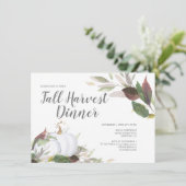 Oogst Witte Pompoen Vriendendag Uitnodiging (Staand voorkant)