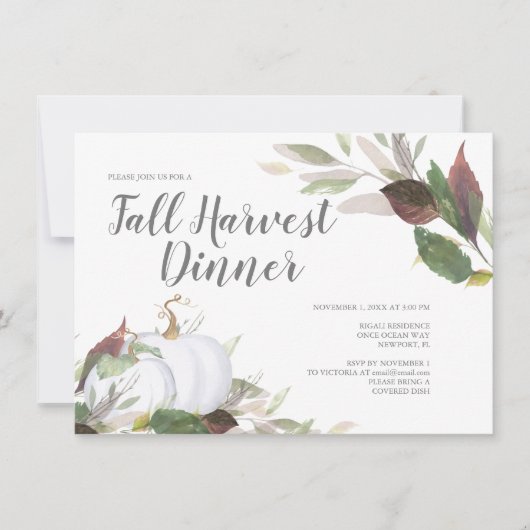 Oogst Witte Pompoen Vriendendag Uitnodiging (Voorkant)