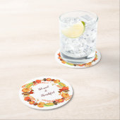 Oogst Wreath Blessed Thanksgiving Ronde Kartonnen Onderzetter (Insitu)