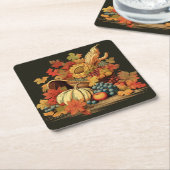 Oogst zegeningen mand: overvloedig feest kartonnen onderzetters (Schuin)