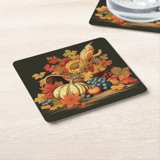 Oogst zegeningen mand: overvloedig feest kartonnen onderzetters (Schuin)