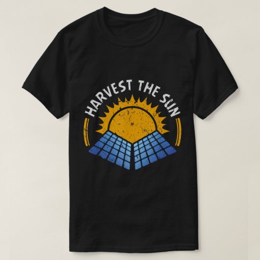 Oogst zonne-energie duurzaam duurzaam hernieuwbare t-shirt (Design voorkant)