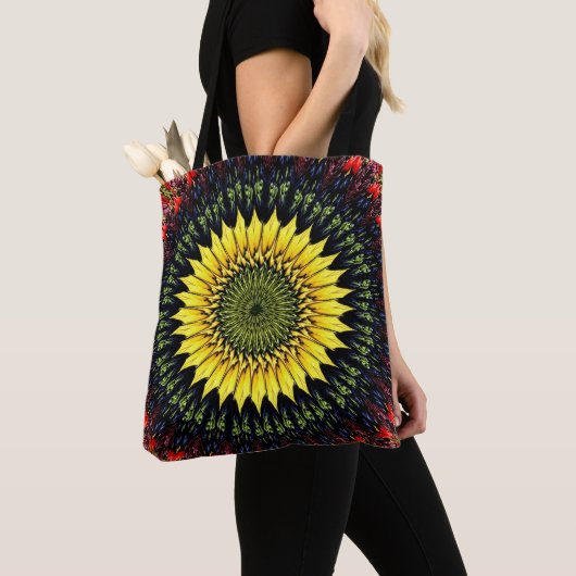 Oogst Zonnebloem Canvas tas (Dichtbij)