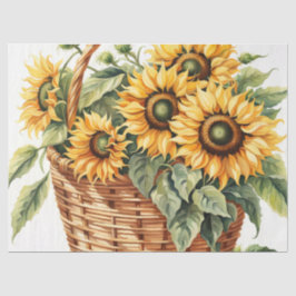 Oogst Zonnebloem mand Tissuepapier