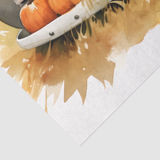 Oogstauto gevuld met pompoenen 1 Decoupage papier (Detail)