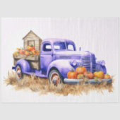 Oogstauto gevuld met pompoenen 2 Decoupage papier (Voorkant)