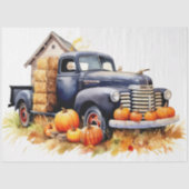 Oogstauto gevuld met pompoenen 6 Decoupage papier (Voorkant)