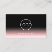 Oogstbare zwarte en lichte roze gradiënt met Logo Visitekaartje (Voorkant)