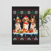 Oogstbeagle Dog Santa Xmas Dog Costume 7 Kaart (Staand voorkant)