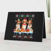 Oogstbeagle Dog Santa Xmas Dog Costume 7 Kaart (Achterkant)