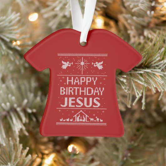 Oogstbeker: Happy Birthday Jesus Red Ornament (Boom)