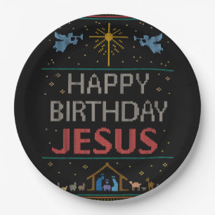 Oogstbeker: Happy Birthday Jesus Red Papieren Bordje