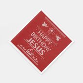 Oogstbeker Happy Birthday Jesus Red Servetten (Hoek)