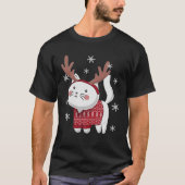 Oogstbeker Kerstavond Kat Reindeer Antlers Headba T-shirt (Voorkant)