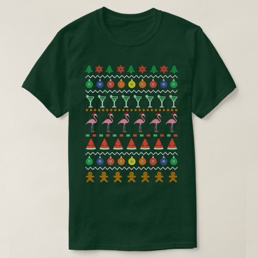 Oogstbeker Kerstmis in juli Flamingo T-shirt (Design voorkant)