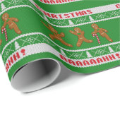 Oogstbeker met kerst Scared Gingerbreadmen Green Cadeaupapier (Rol Hoek)