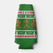 Oogstbeker met kerst Scared Gingerbreadmen Green Flesjeskoeler (Voorkant)