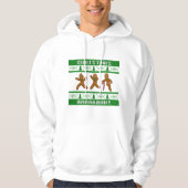Oogstbeker met kerst Scared Gingerbreadmen Green Hoodie (Voorkant)