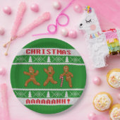 Oogstbeker met kerst Scared Gingerbreadmen Green Papieren Bordje (Feest)